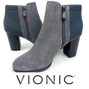 VIONIC PERK WHITNEY CHARCOAL ANKLE BOOTS. SIZE 7